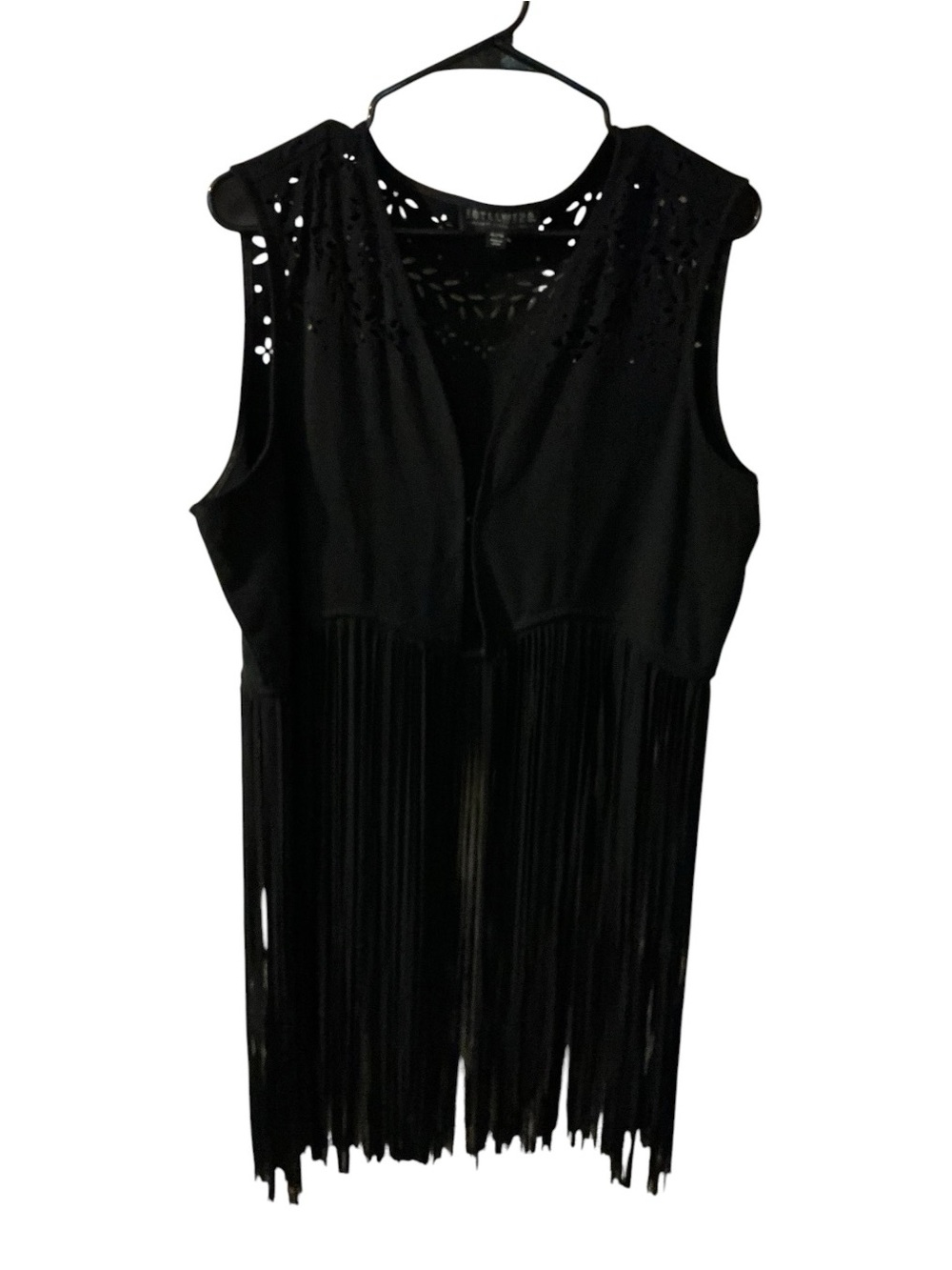 🙋🏻♀️Idyllwind Black Laser-Cut Fringe Vest-Miranda Lambert
